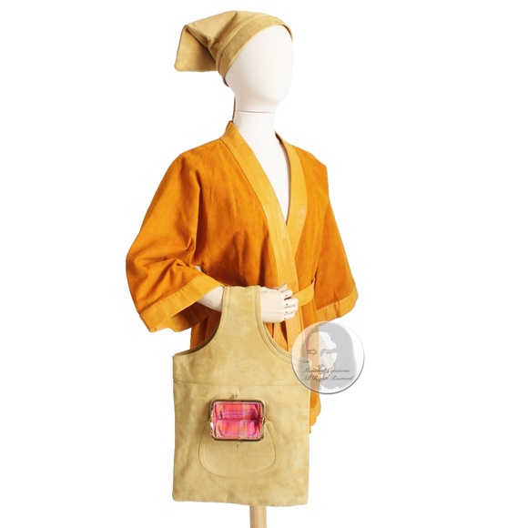 Bonnie Cashin for Sills Bag Hat Suede Leather Accessory Rare Vintage 60s Mod OS main image 3